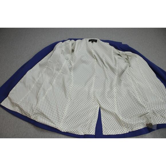 Talbots Blazer Womens Size 12 Blue Cotton Blend Collarless One Button Lined - Picture 5 of 9